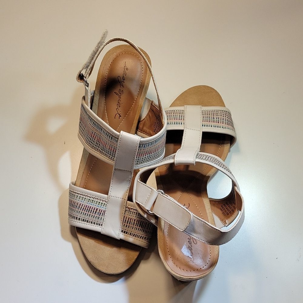 Easy Spirits Back Strap Open Toe Multi-Color Wedg… - image 8